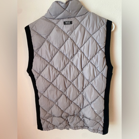 Marc New York Womens Gray Mock Neck Quilted Zip Sleeveless Vest Jacket Size L - Picture 2 of 12